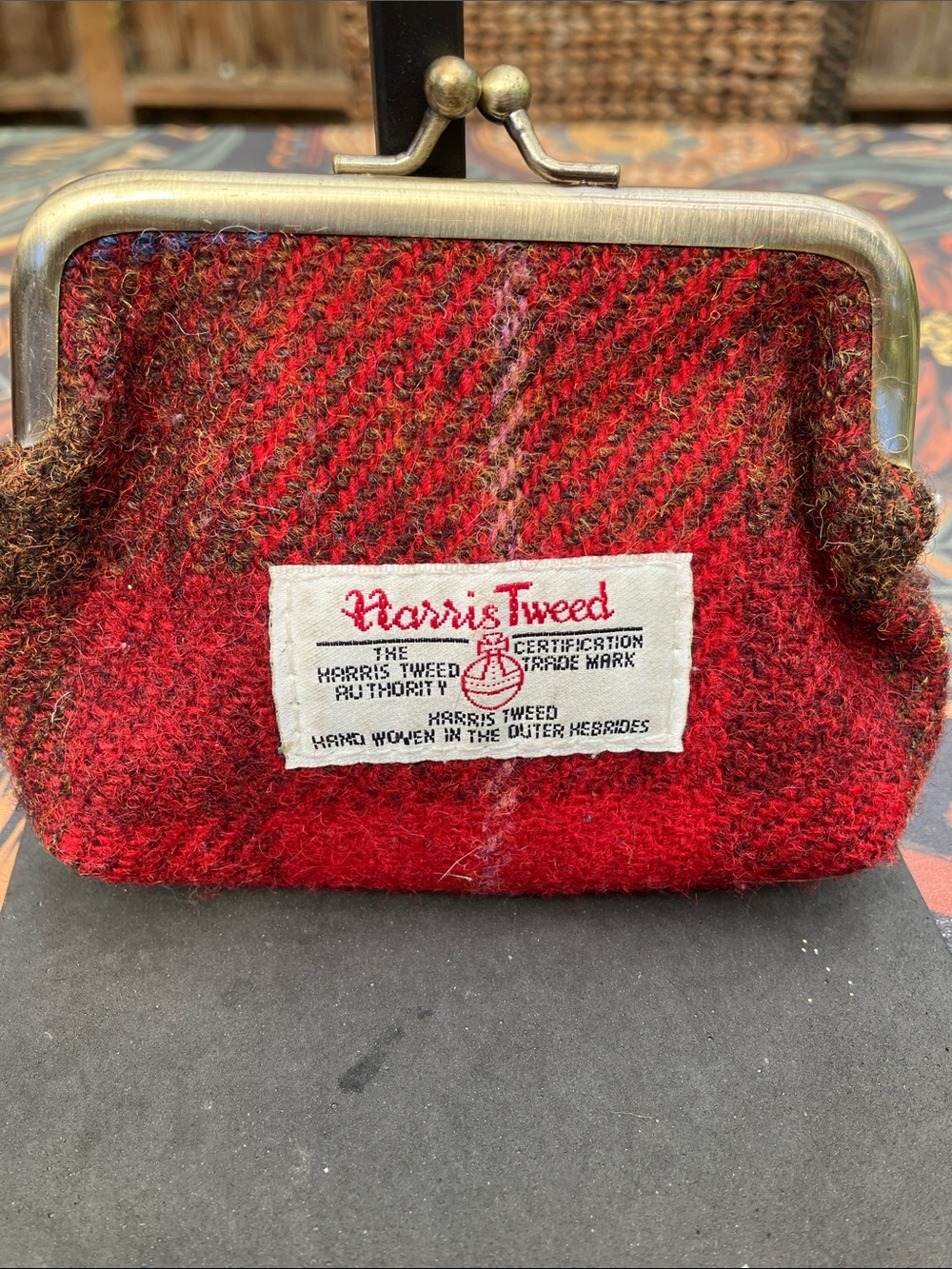 Harris Tweed Vintage Red Plaid Coin Purse